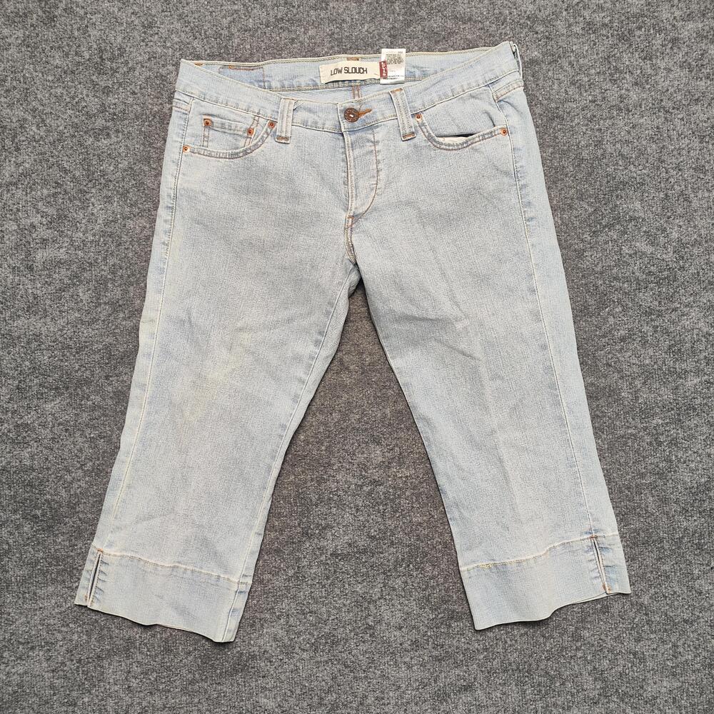 Levis Low Slouch Capri Jeans Juniors 11 Light Wash Low Rise Relaxed Denim